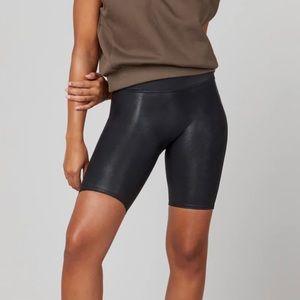 SPANX faux leather biker shorts